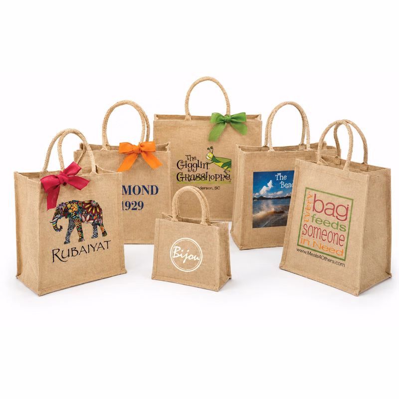 Jute Shopping Bags - Screen Printed