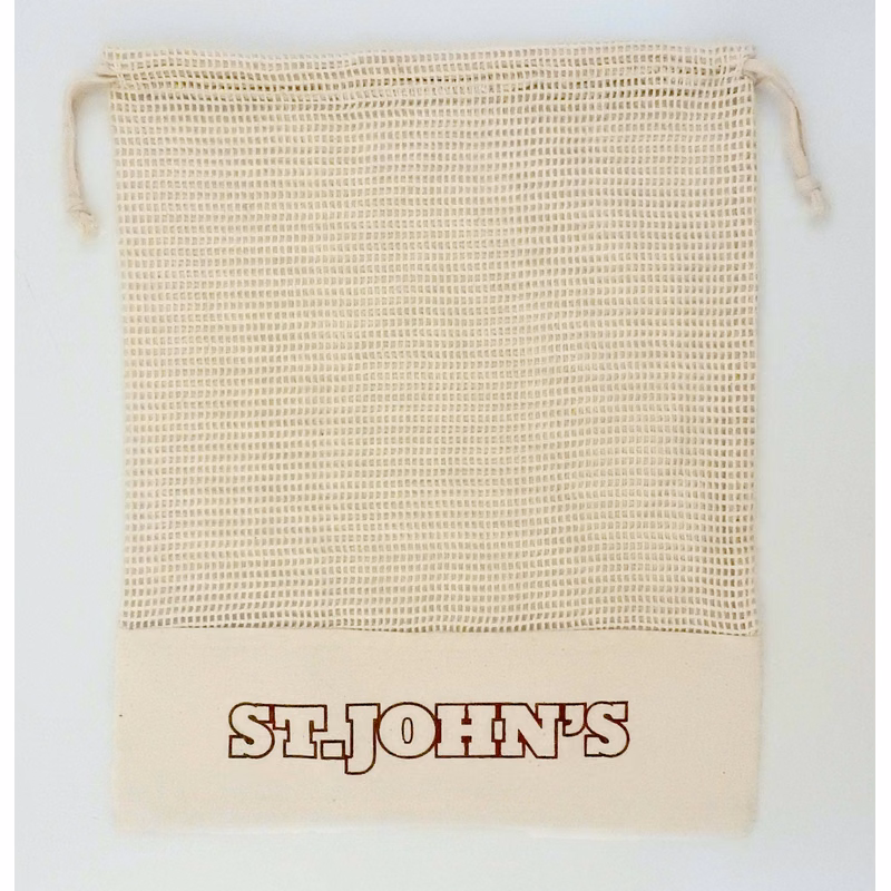 "Koa" Mesh 100% Natural Cotton Drawstring Bag 11.5 x 14.5"
