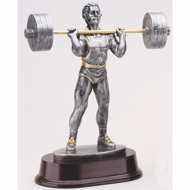 9" Tall Press Male Weightlifting Figure Award