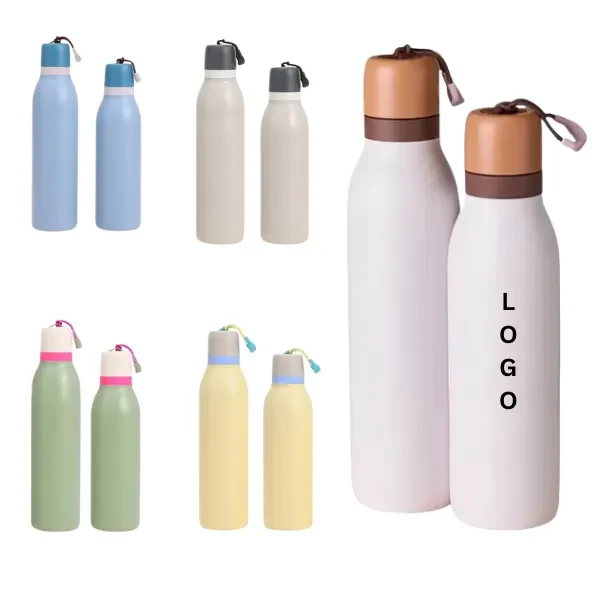 18 oz Insulated Stainless Steel Water Bottle with Straw 1