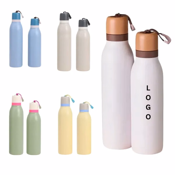 18 oz Insulated Stainless Steel Water Bottle with Straw