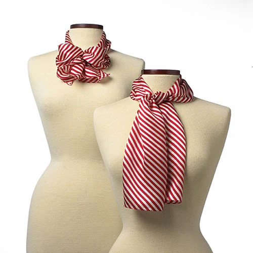 Red Saville Stripe Polyester Scarf - 8"x45" 1