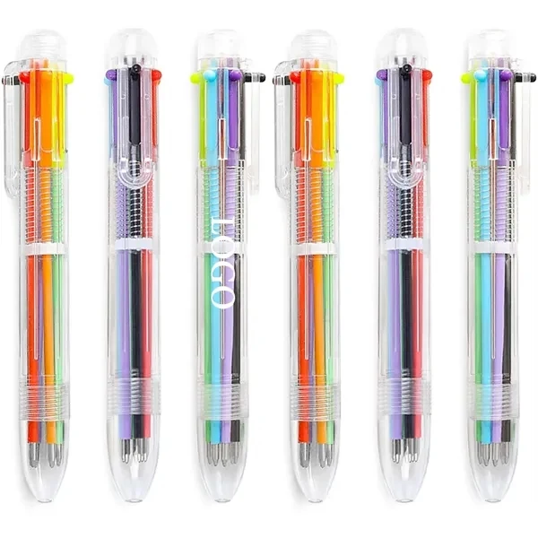 Custom 6 Color Retractable Ballpoint Pen — Professional Office & Student Giveaway, custom pen with logo imprint 1