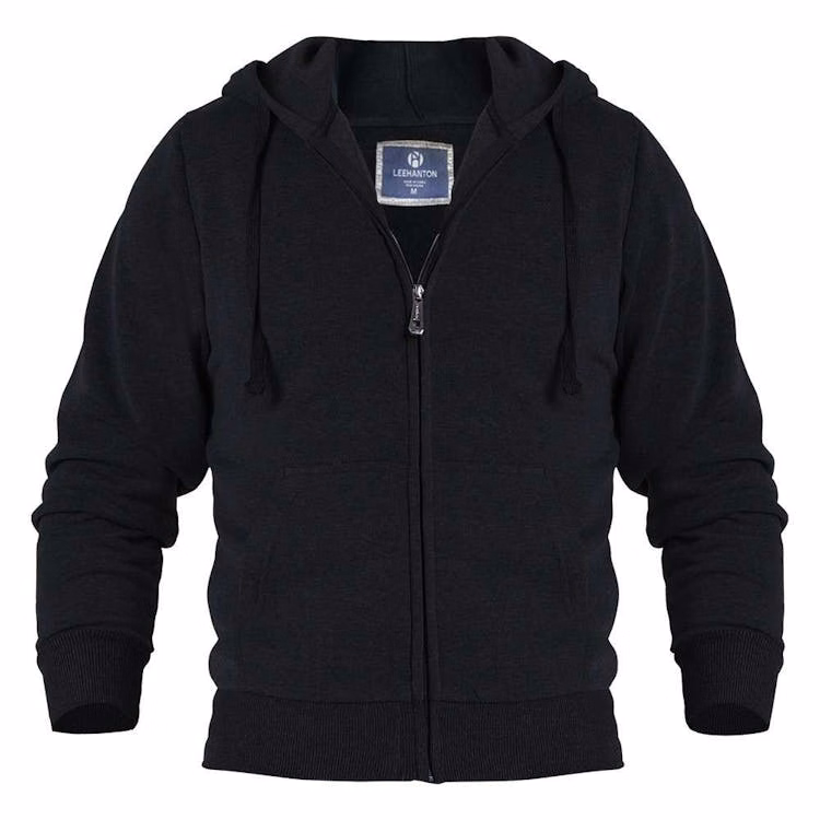 Men's Fleece Full Zip Hoodies - Size XLarge Black