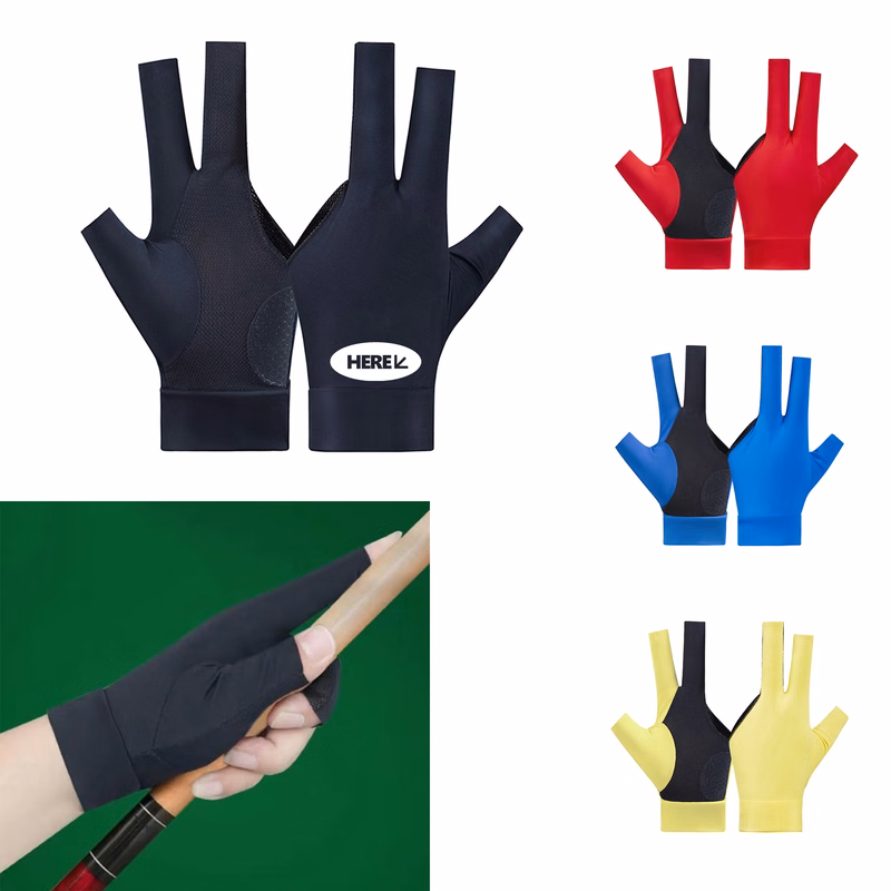 Three-Finger Billiard Glove with Anti-Slip Silicone Palm