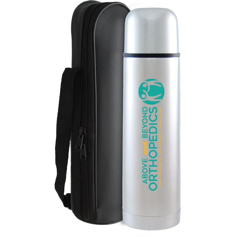 16.9 oz. Stainless Steel Thermos with Vinyl Case 1