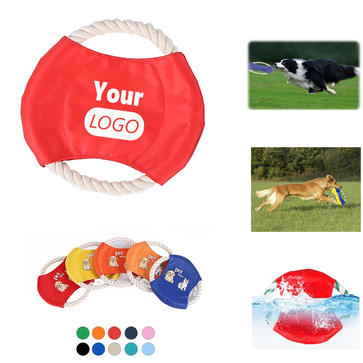 MOQ 50 Flying Disc Pet Dog Rope Toys Training Chew 1