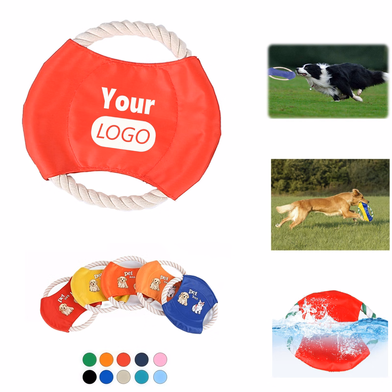 MOQ 50 Flying Disc Pet Dog Rope Toys Training Chew