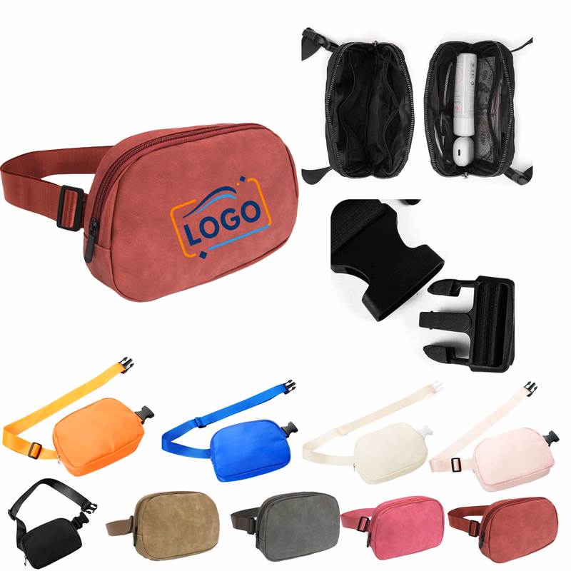 Lightweight Sling Belt Bag with Zipper and Inner Pocket