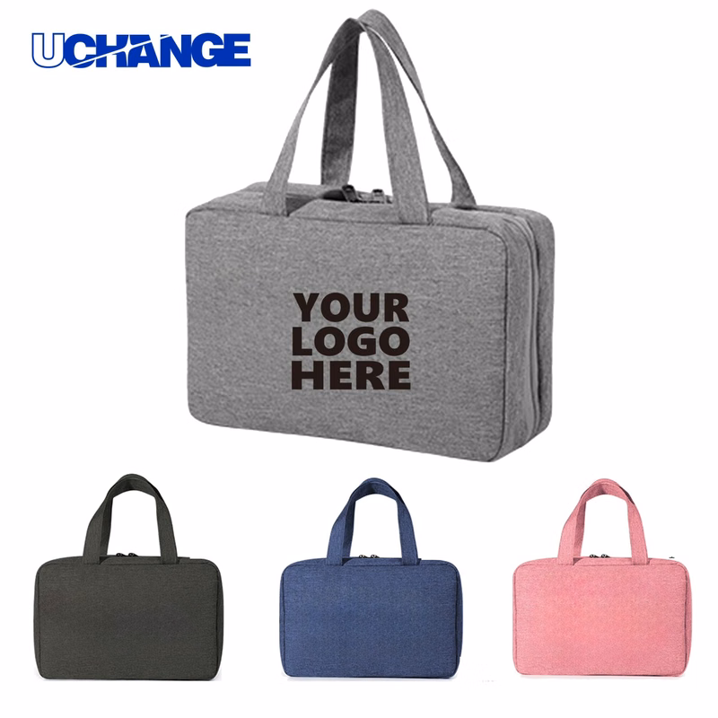 Foldable Travel Cosmetic Bag with Wet-Dry Sections