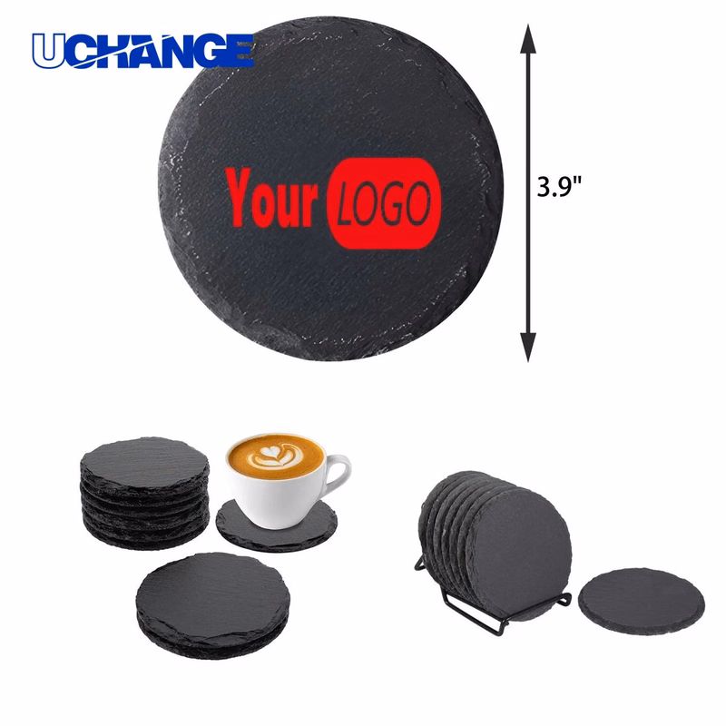Round Slate Coaster Mat