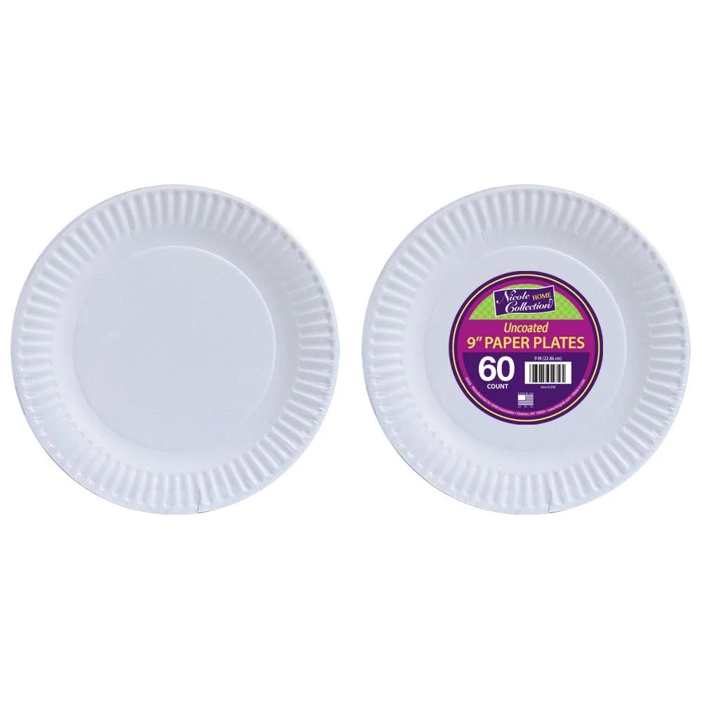 Paper Plates - White 9 Inch 60 Pack 1