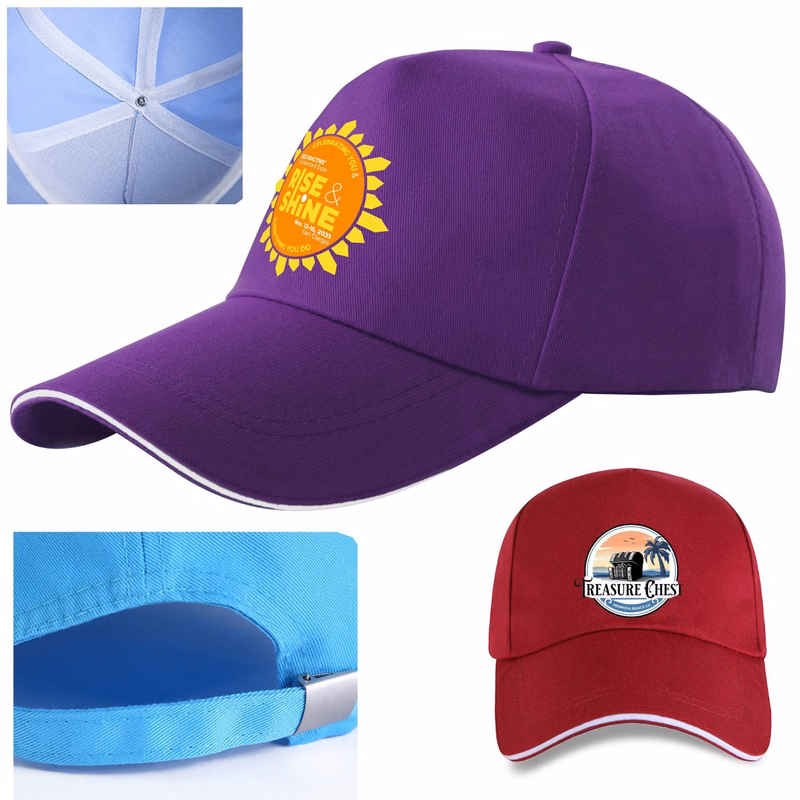 Structured 5-Panel Sandwich Bill Cap w/ Metal Tuck in Buckle