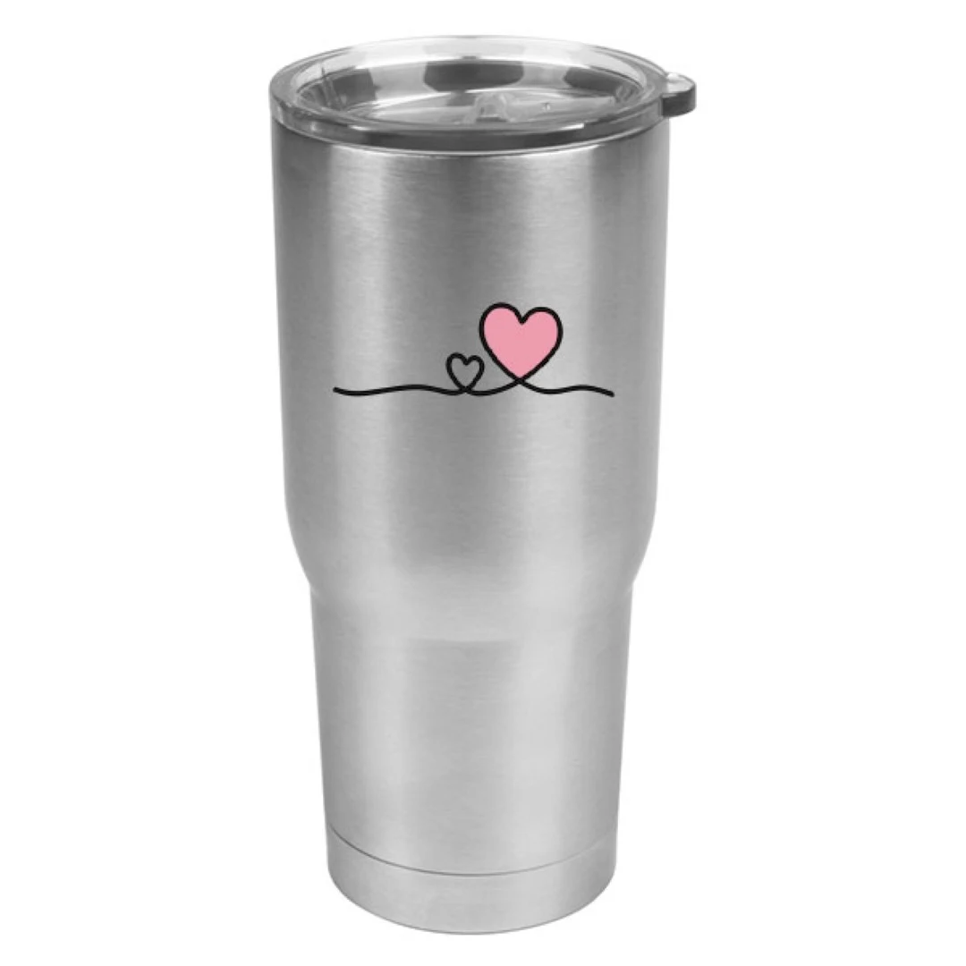 22 oz Pro22 Brushed Stainless Steel Vacuum Insulated Travel Mug with Clear Lid 1