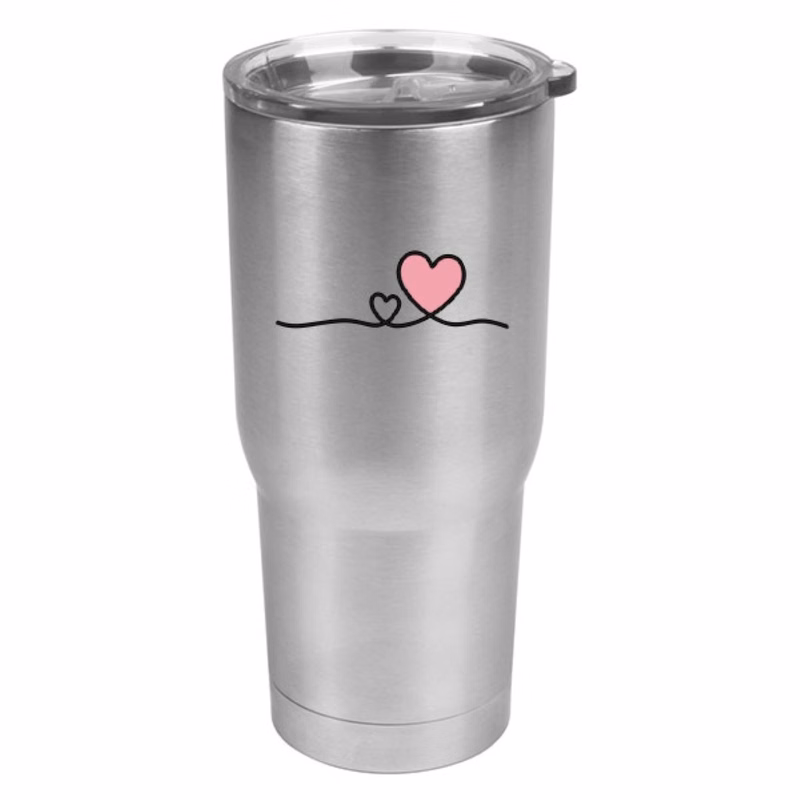 22 oz Pro22 Brushed Stainless Steel Vacuum Insulated Travel Mug with Clear Lid