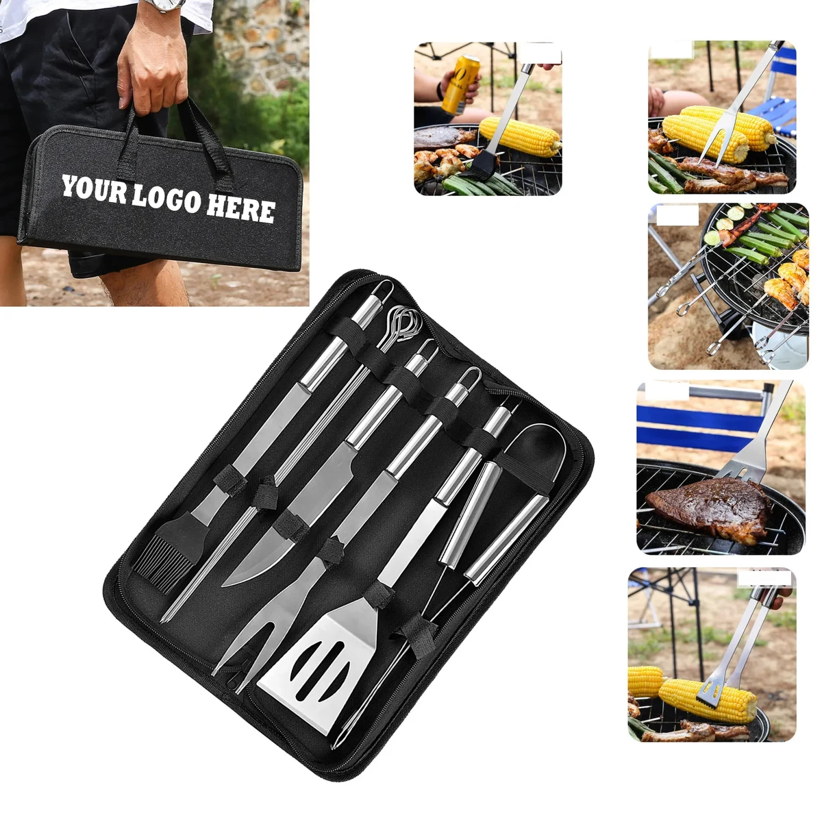 9PCS BBQ Stainless Steel Grill Accessories Tools Set MOQ20 1