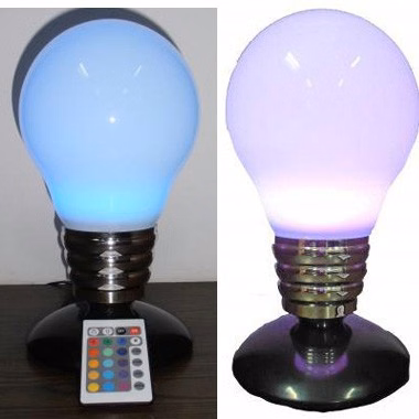 Color Changing LED Light Tabletop Bulb W/ Remote Controller