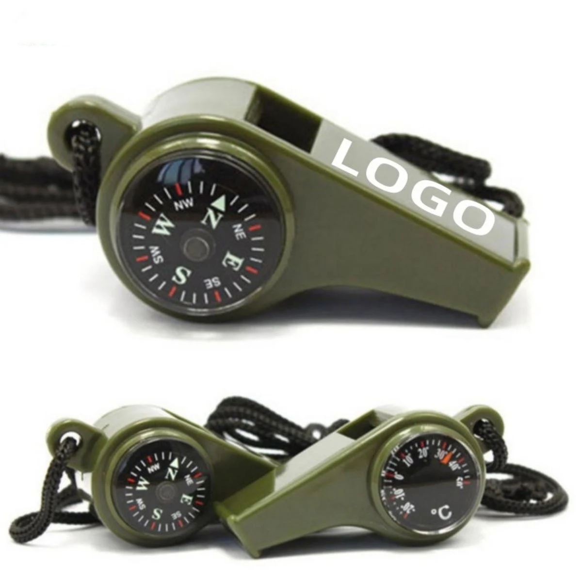 Versatile Survival Whistle Set With Lanyard And Thermometer 1