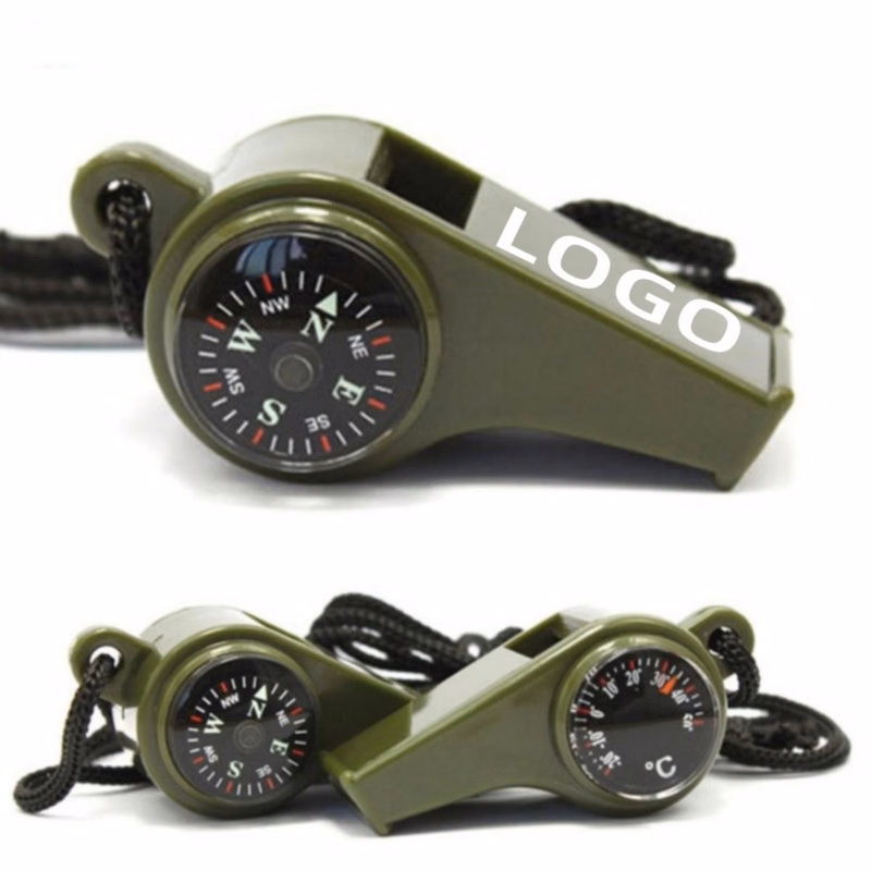Versatile Survival Whistle Set With Lanyard And Thermometer