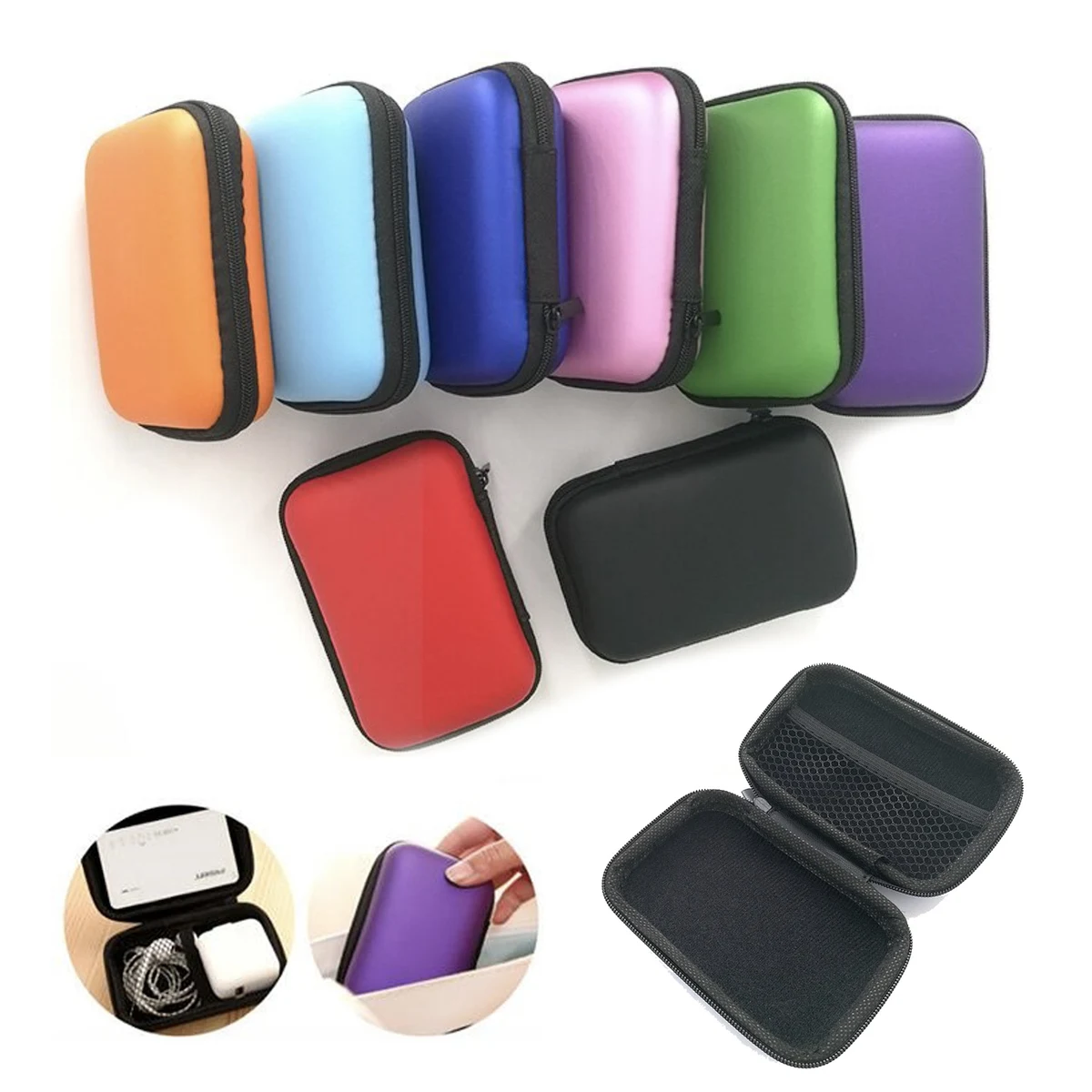 Portable Mini Zipper Hard Headphone Holder Case 1