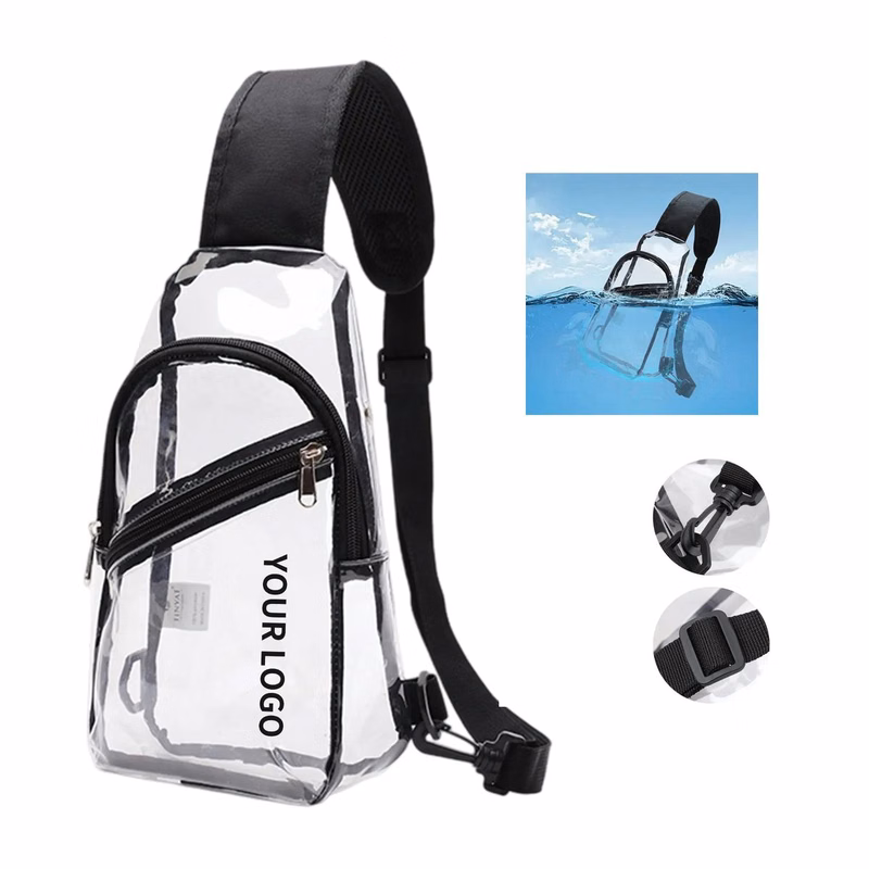 Durable PVC Crossbody Bag with Transparent Body