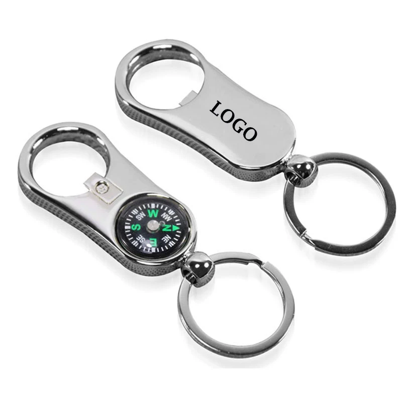 Metal Compass Shaped Bottle Opener Keychain 1