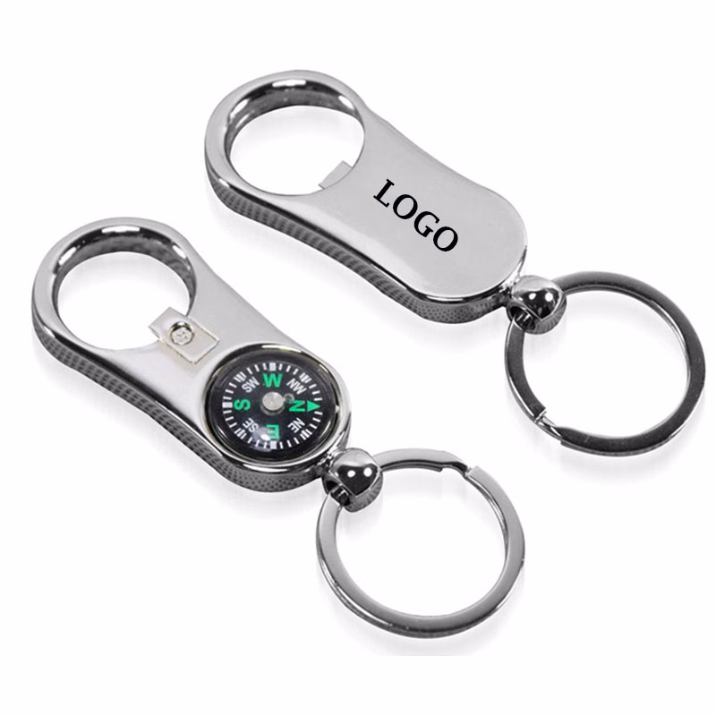 Metal Compass Shaped Bottle Opener Keychain