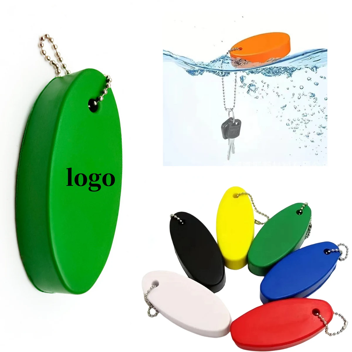 Oval Float PU Foam Key Tag 1