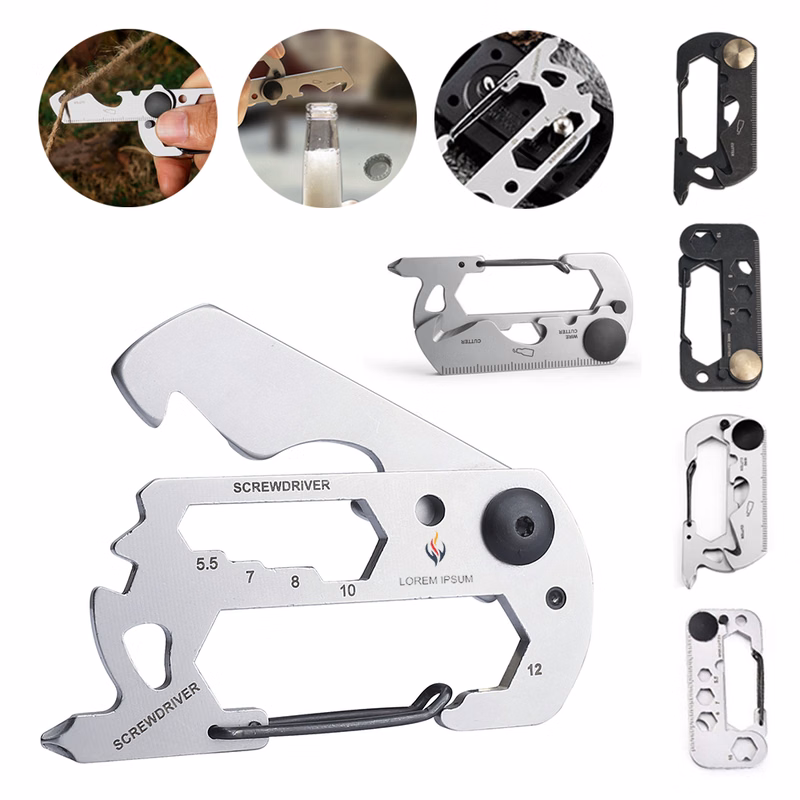 12-in-1 Stainless Steel Multi-Tool Keychain