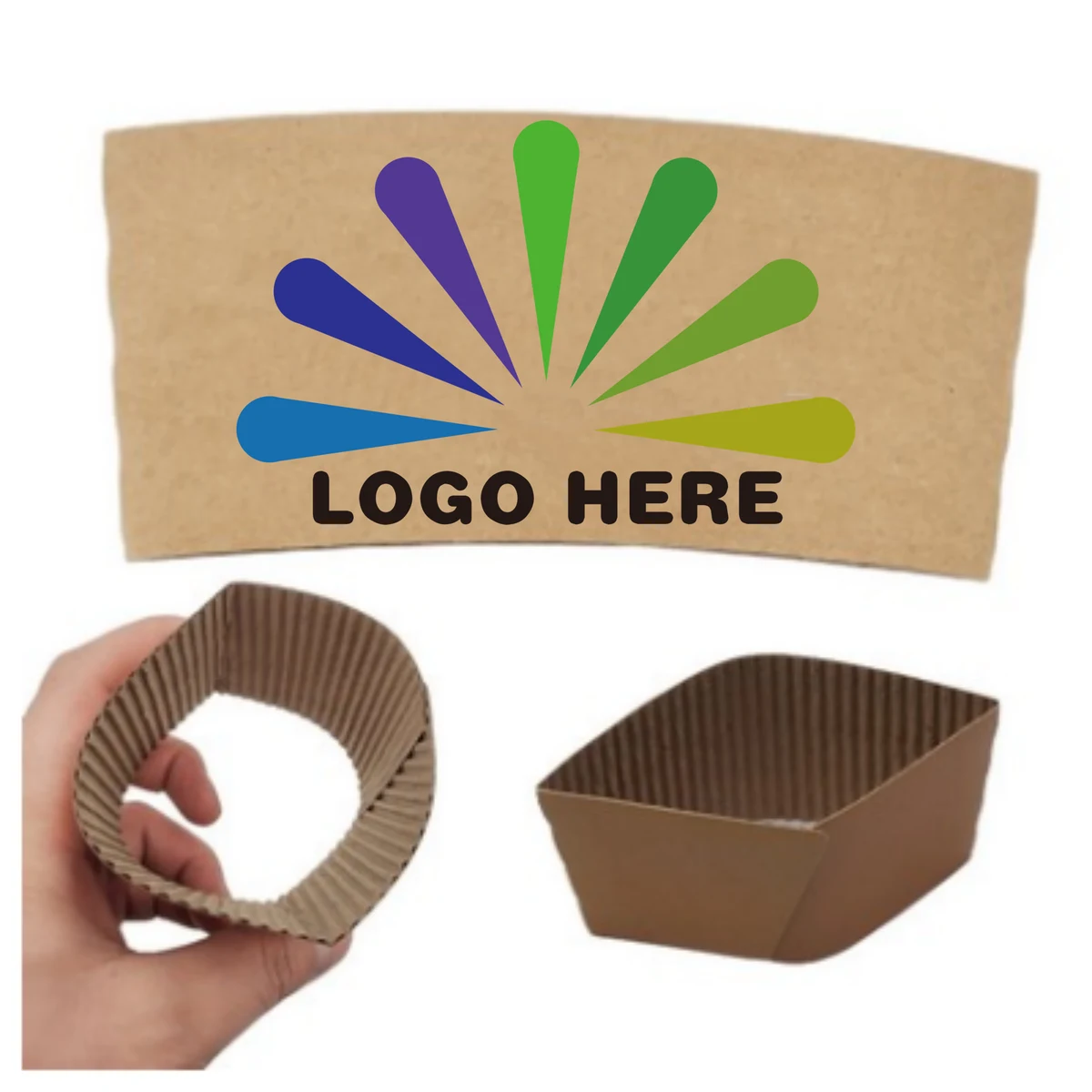 Custom Premium Printed Kraft Coffee Cup Sleeves 1