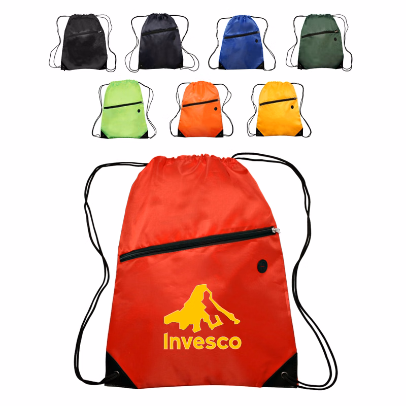 Union Printed - Custom Drawstring Bags with Pocket