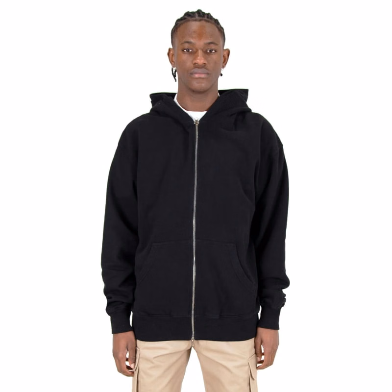 Shaka Wear Men's Garment Dye Double-Zip Hooded Sweatshirt