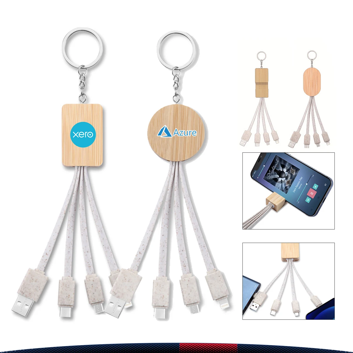 3in1 Wooden Stand Charging Cable 1