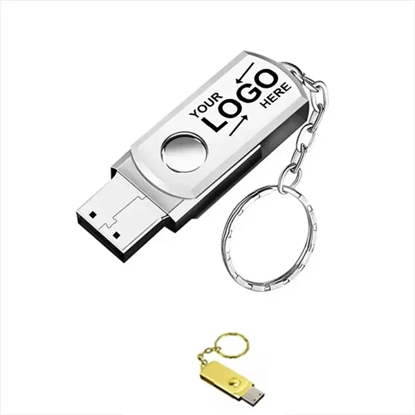 Custom 16GB Metal USB 2.0 Rotating Flash Drive — Corporate Data Storage 1