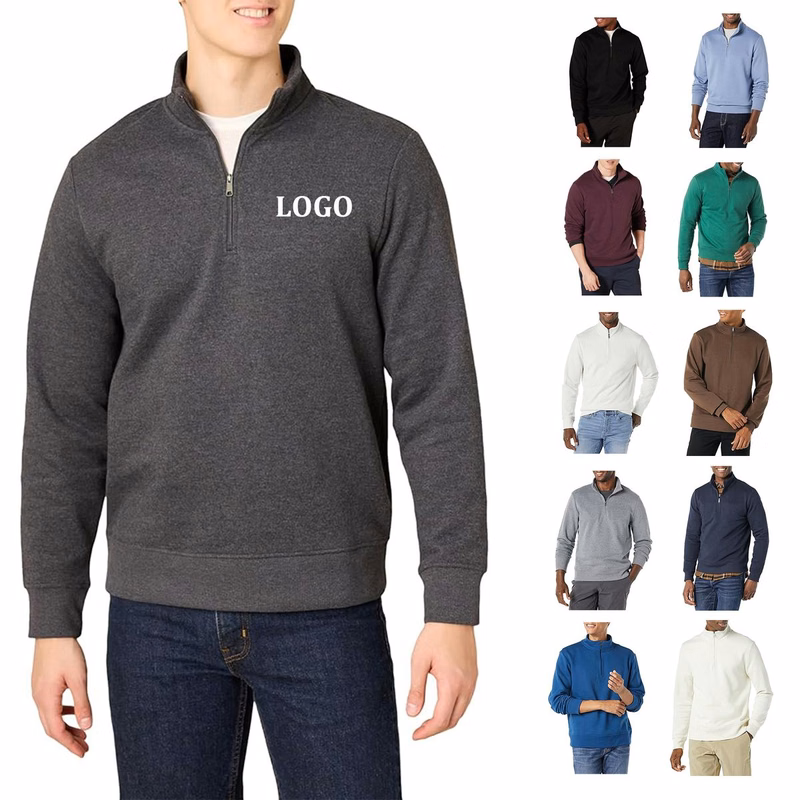 Men Quarter Zip Pullover Sweatshirt