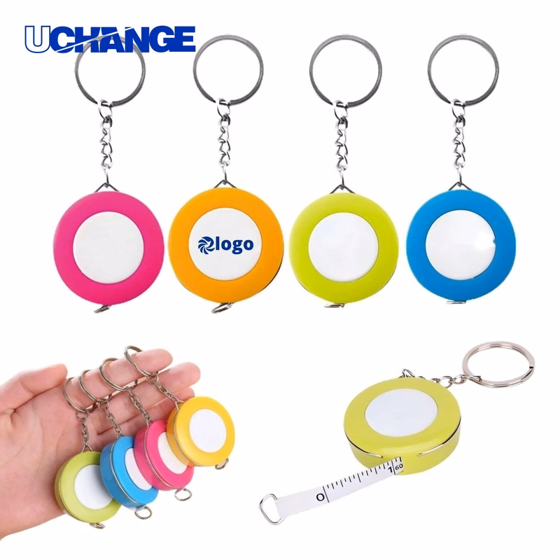 Mini Round Tape Measure Keychain Tool