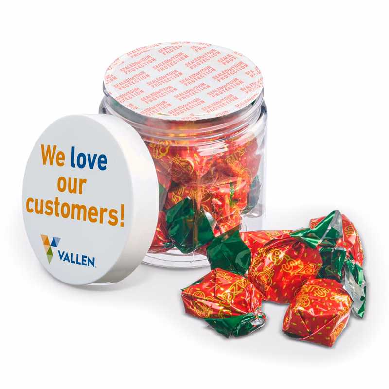 4 oz.Jar of Invidually Wrapped Strawberry Filled Hard Candy