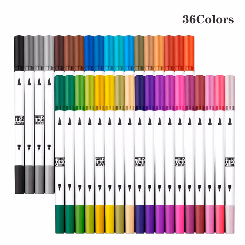 36 Colors 36 Pieces Dual Brush Marker Pens Set