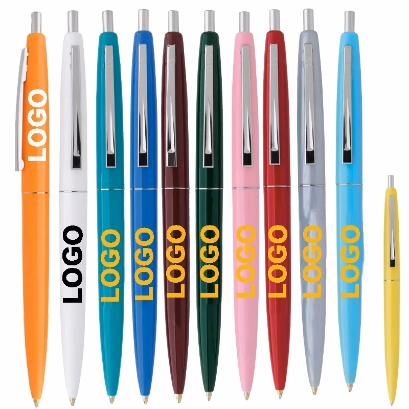 Plastic Click Silver Ballpoint Pens