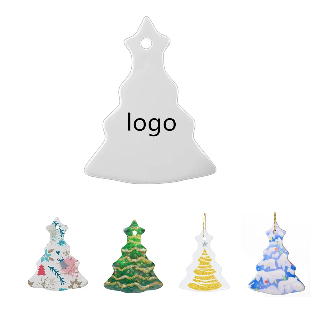 Christmas Tree Shape Ceramic Christmas Ornament 1