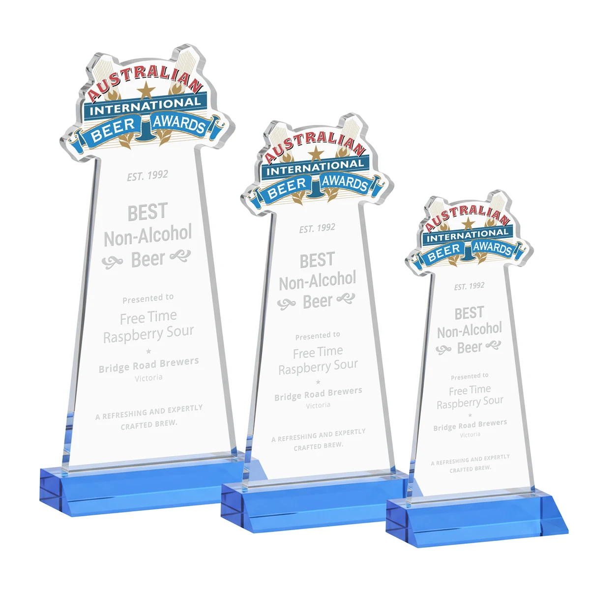EdgeCraft Tapered Award on Mitered - Sky Blue (via Air) 1