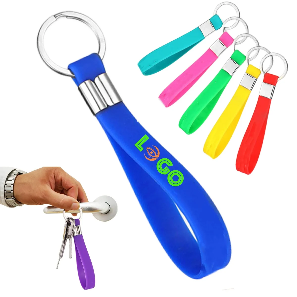 MOQ50 Silicone Key Chain Wih Loop 1