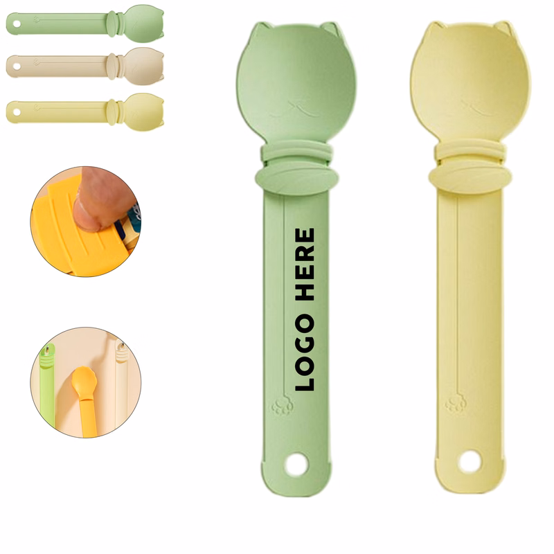Cat Head Pet Food Scoop with Bag Sealing Clip