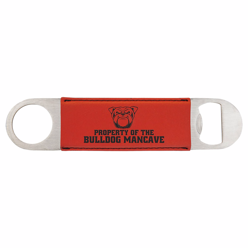 Red Leatherette Bottle Opener