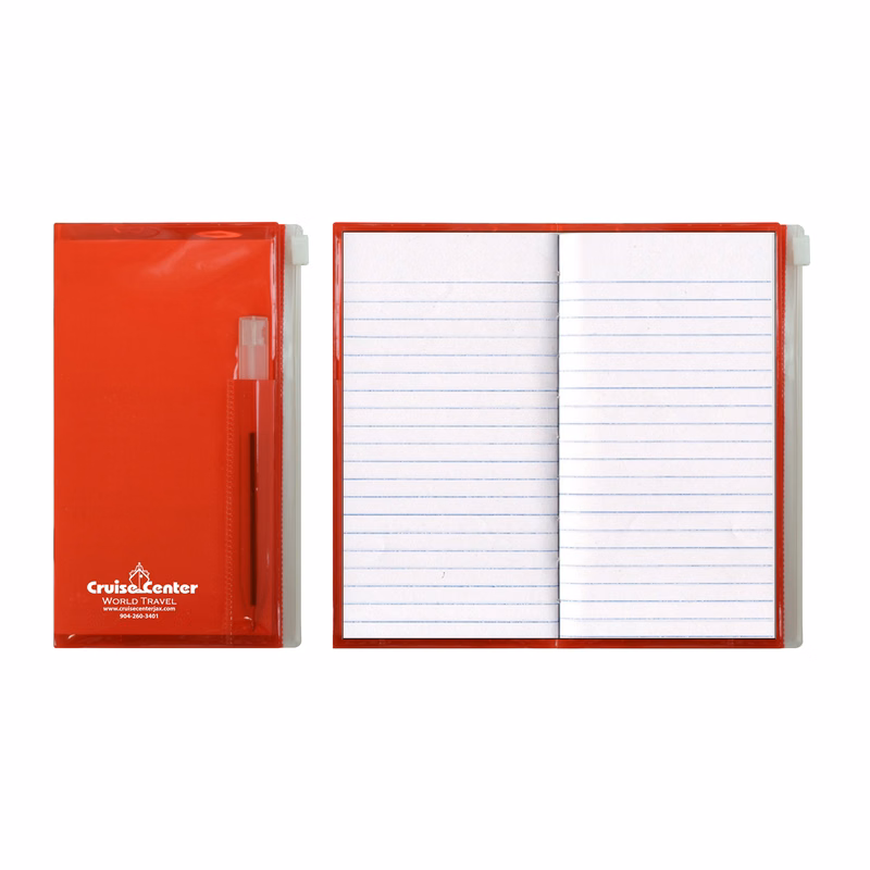 Tally Book Zip Back Planner w/ Clear Pen and Zip-Lock Pocket - Translucent Cover