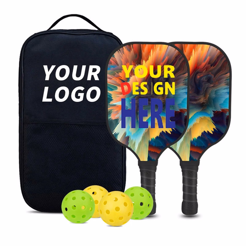 Double-Sided Full Color Fiberglass Sports Pickleball Set
