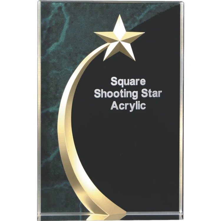 6 3/4" Green Marble Acrylic Shooting Star Award 1