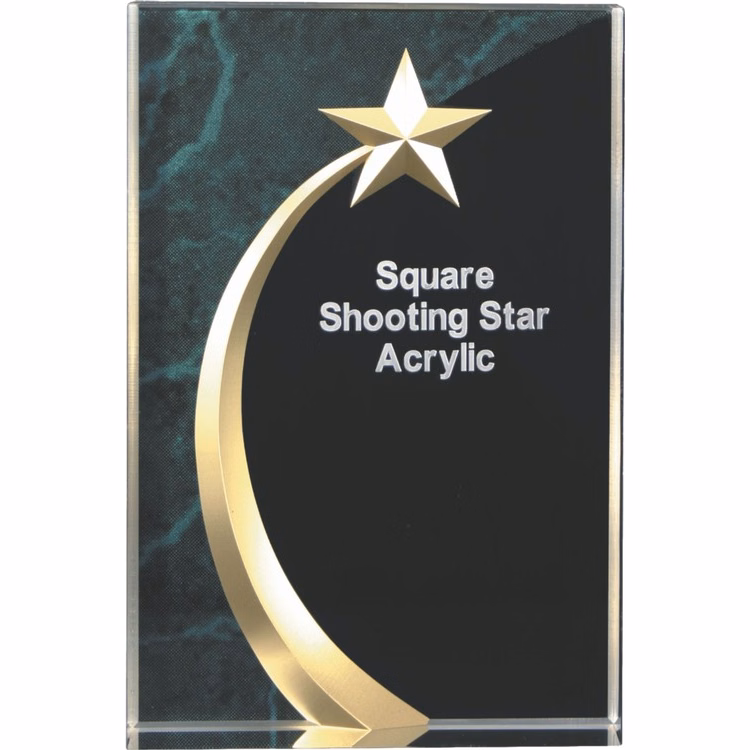 6 3/4" Green Marble Acrylic Shooting Star Award