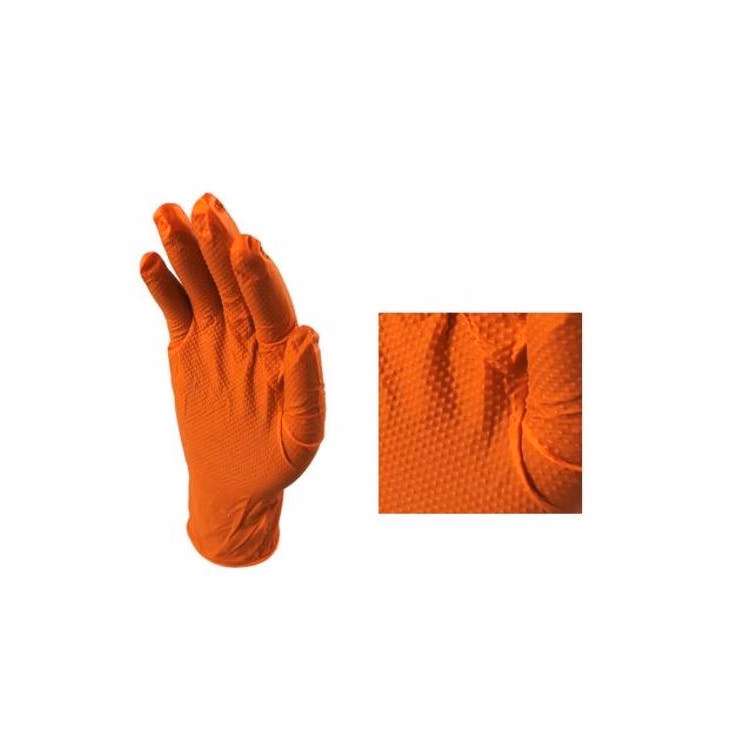 Nitrile Industrial Gloves - Orange XL