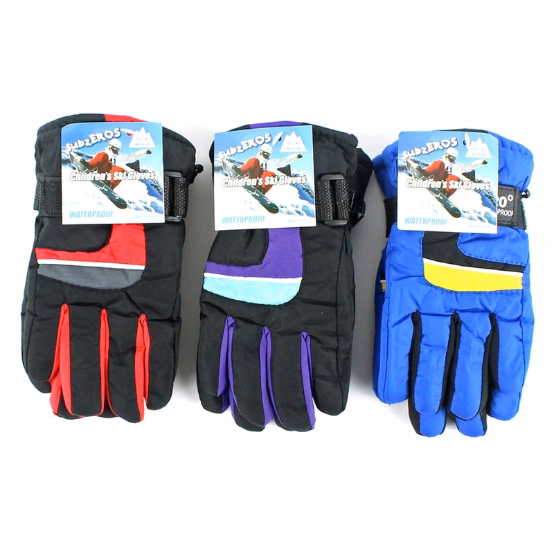 Kids' Ski Gloves - Waterproof Assorted Colors